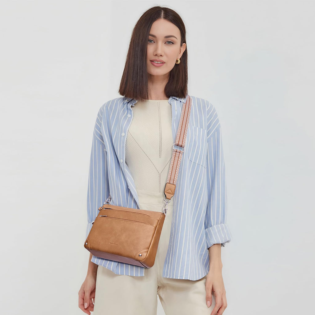 RFID Leather Travel Crossbody Bag
