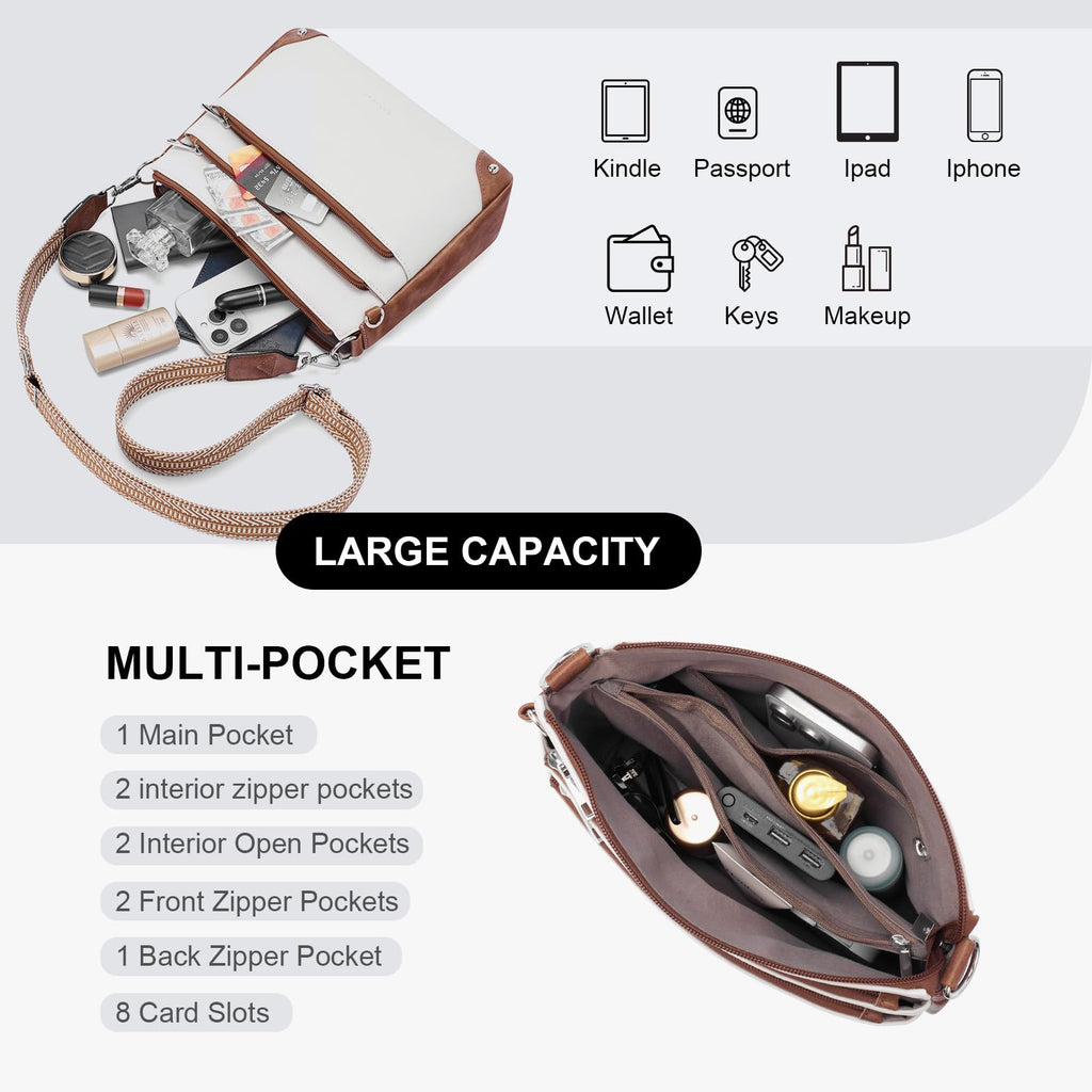 RFID Leather Travel Crossbody Bag