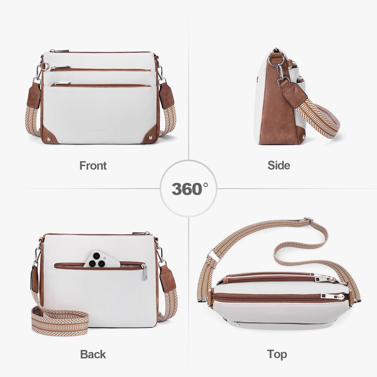 RFID Leather Travel Crossbody Bag
