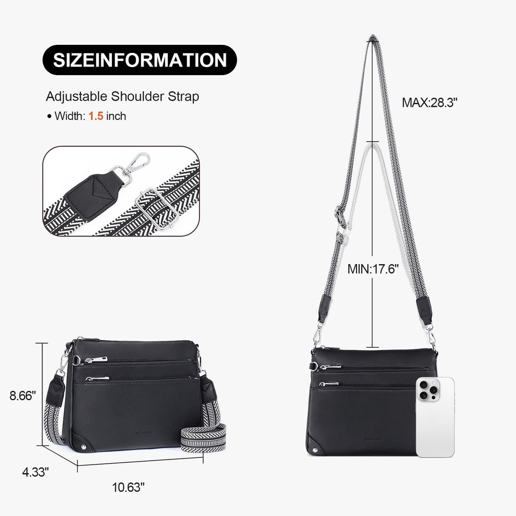 RFID Leather Travel Crossbody Bag
