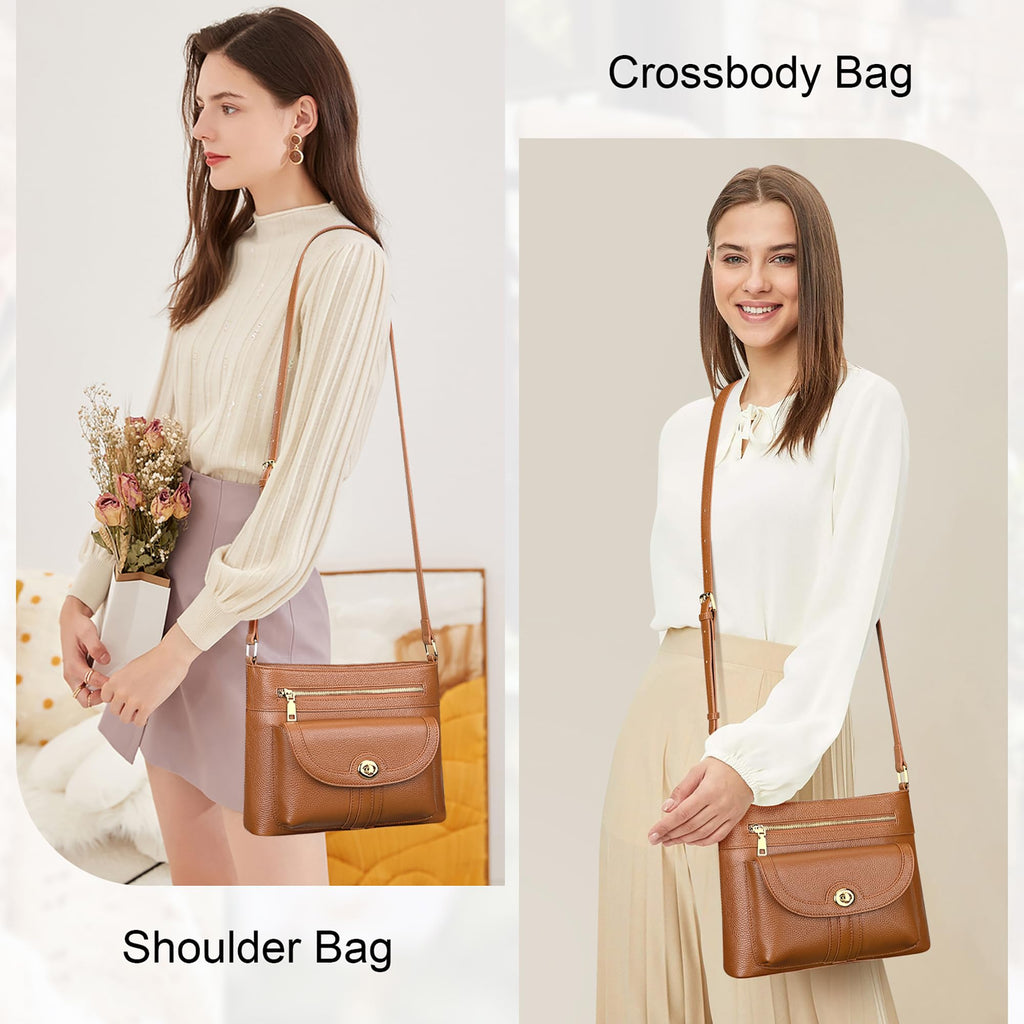 Over Earth Genuine Leather Crossbody Bag