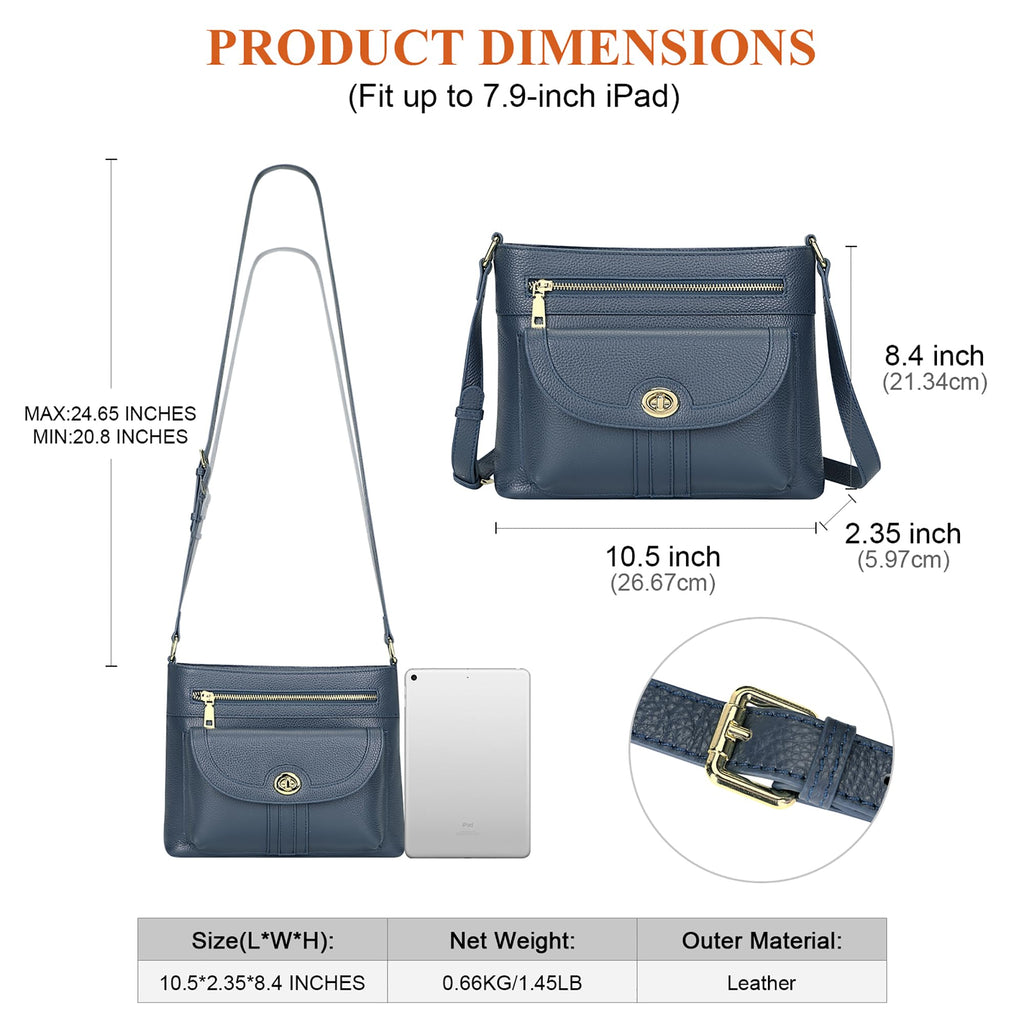 Over Earth Genuine Leather Crossbody Bag