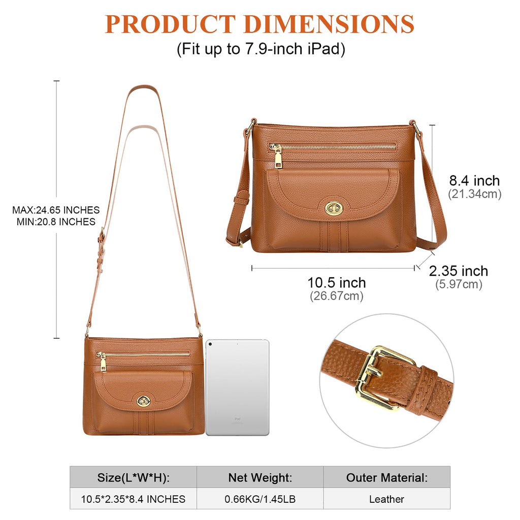 Over Earth Genuine Leather Crossbody Bag