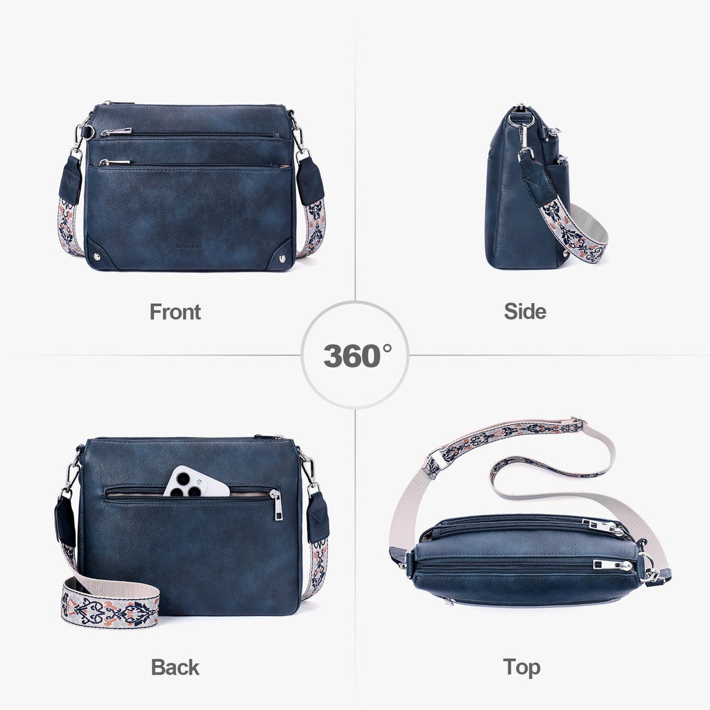 RFID Leather Travel Crossbody Bag