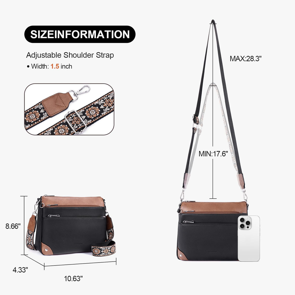 RFID Leather Travel Crossbody Bag
