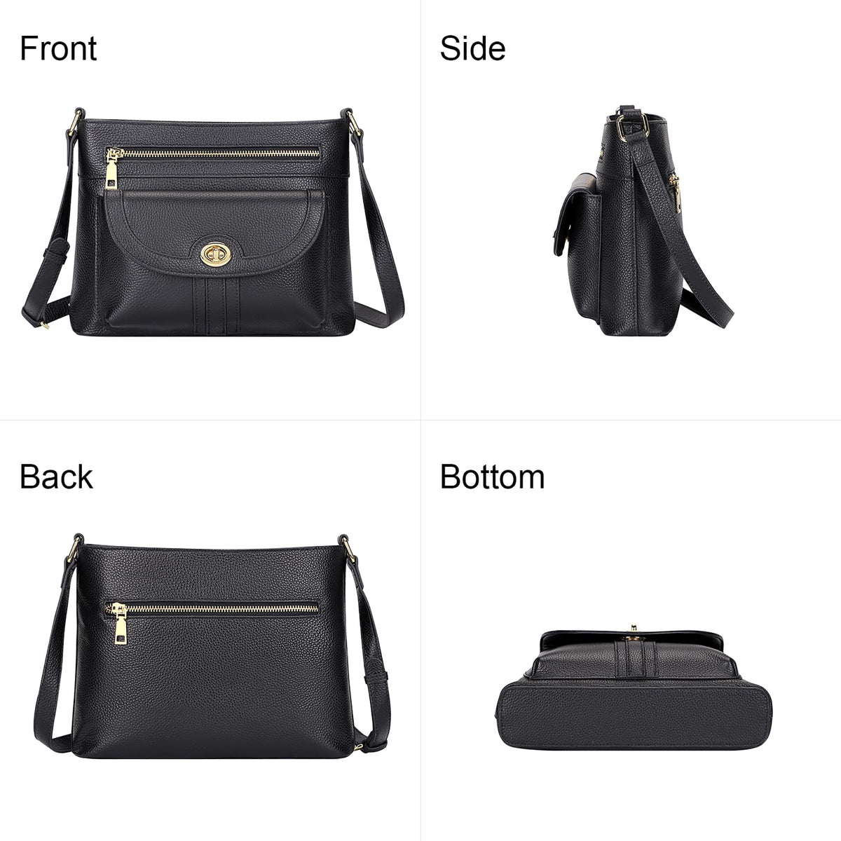 Over Earth Genuine Leather Crossbody Bag