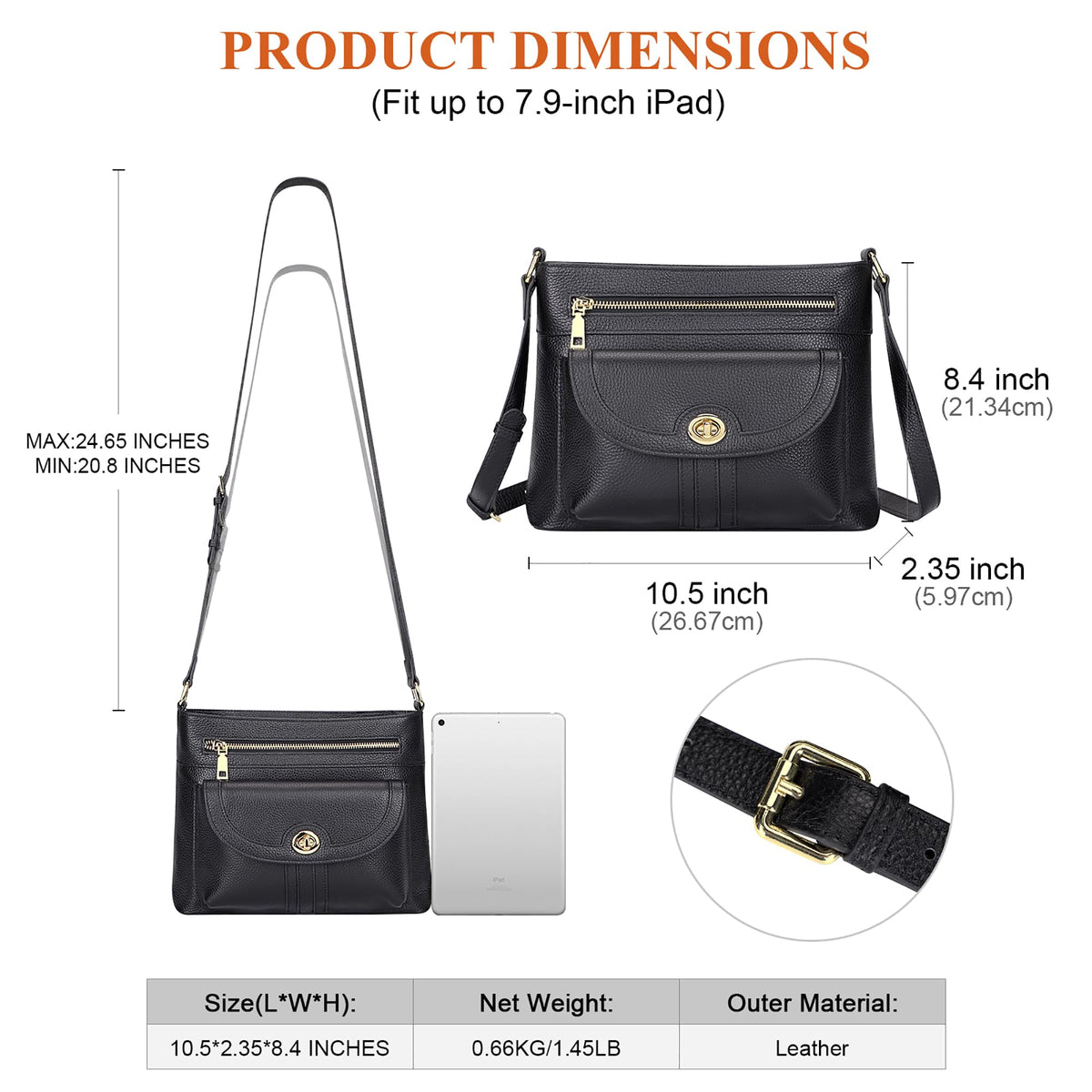 Over Earth Genuine Leather Crossbody Bag