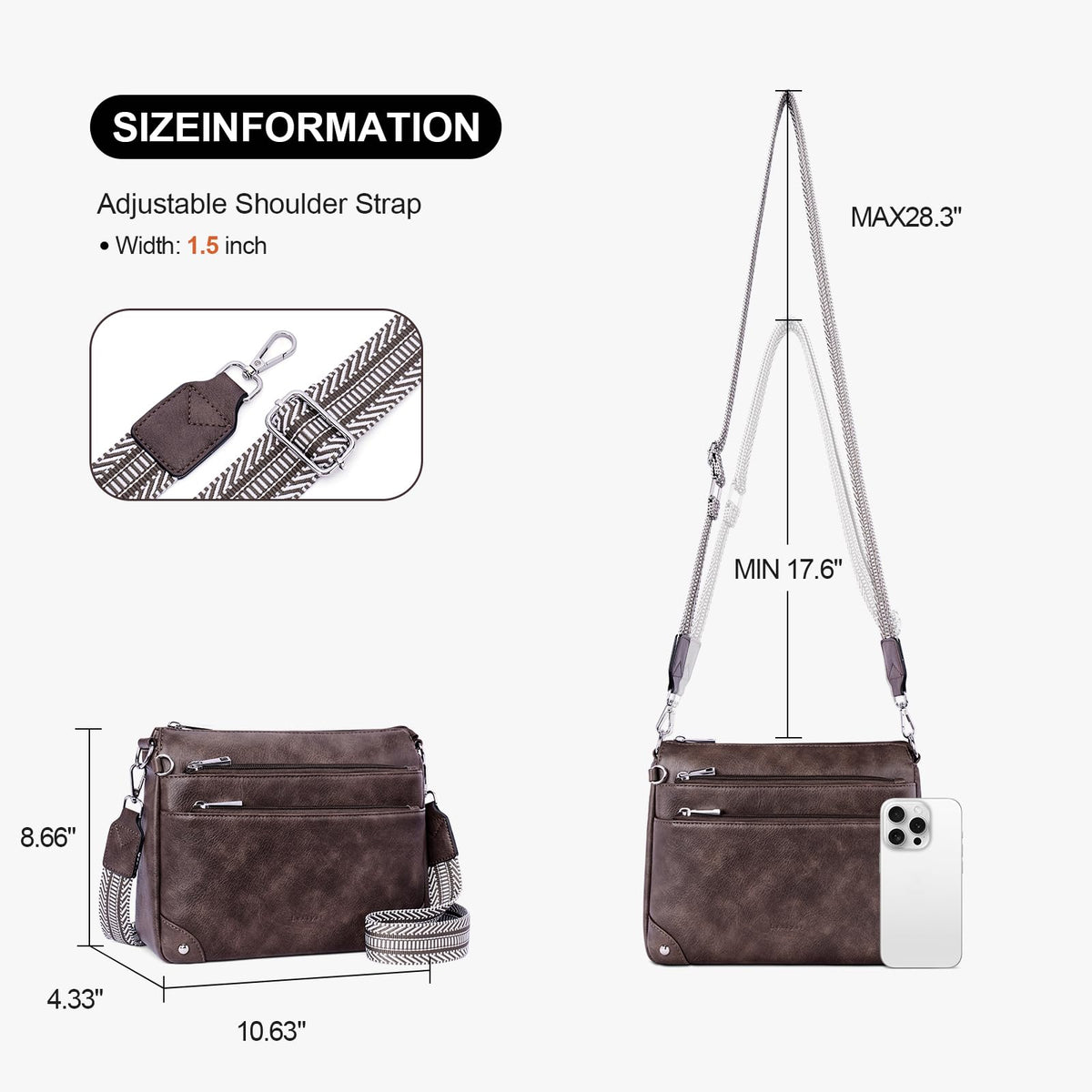 RFID Leather Travel Crossbody Bag