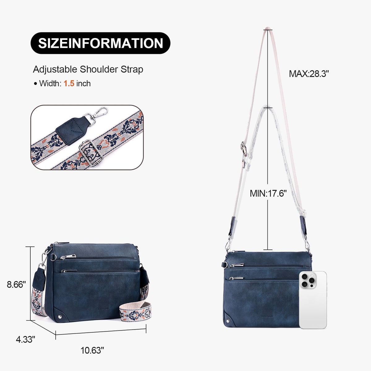 RFID Leather Travel Crossbody Bag