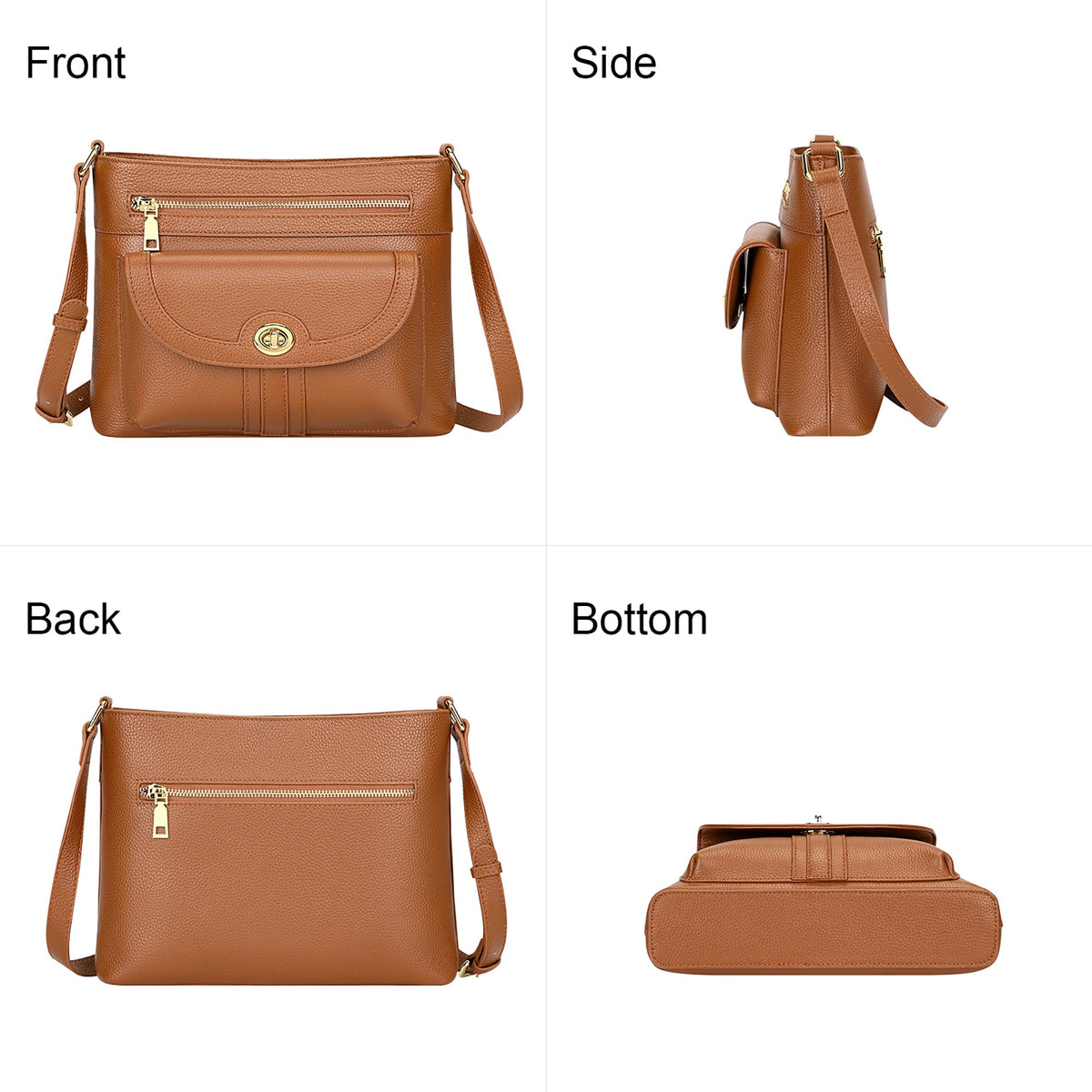 Over Earth Genuine Leather Crossbody Bag