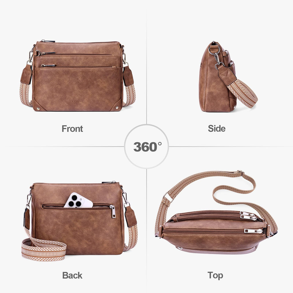 RFID Leather Travel Crossbody Bag