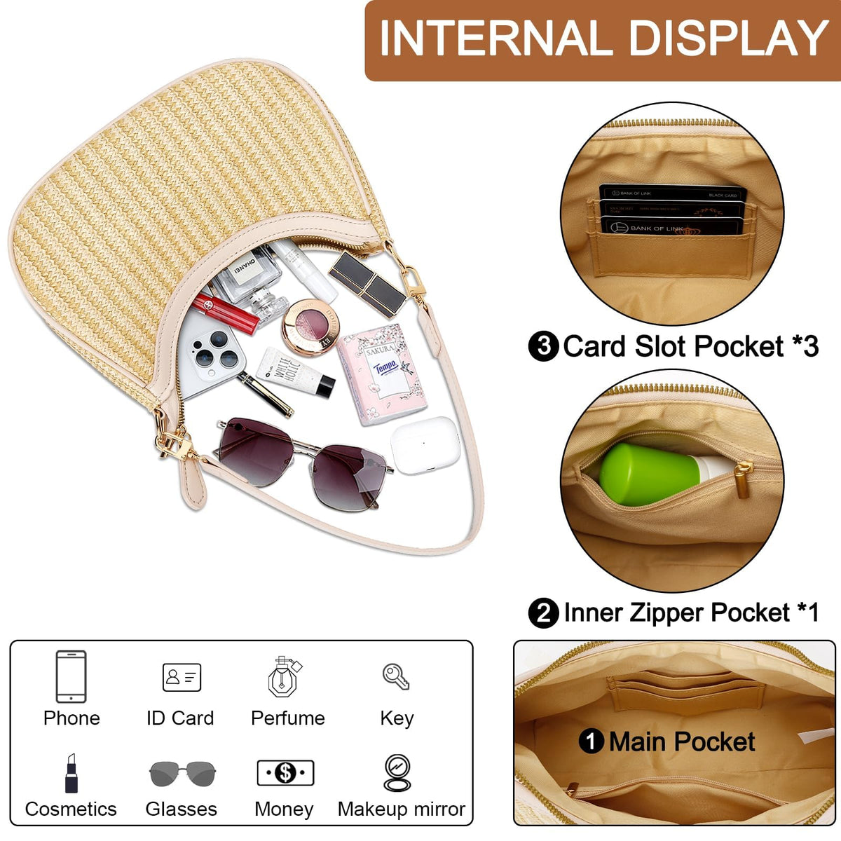 KKXIU Retro Hobo Shoulder Bag
