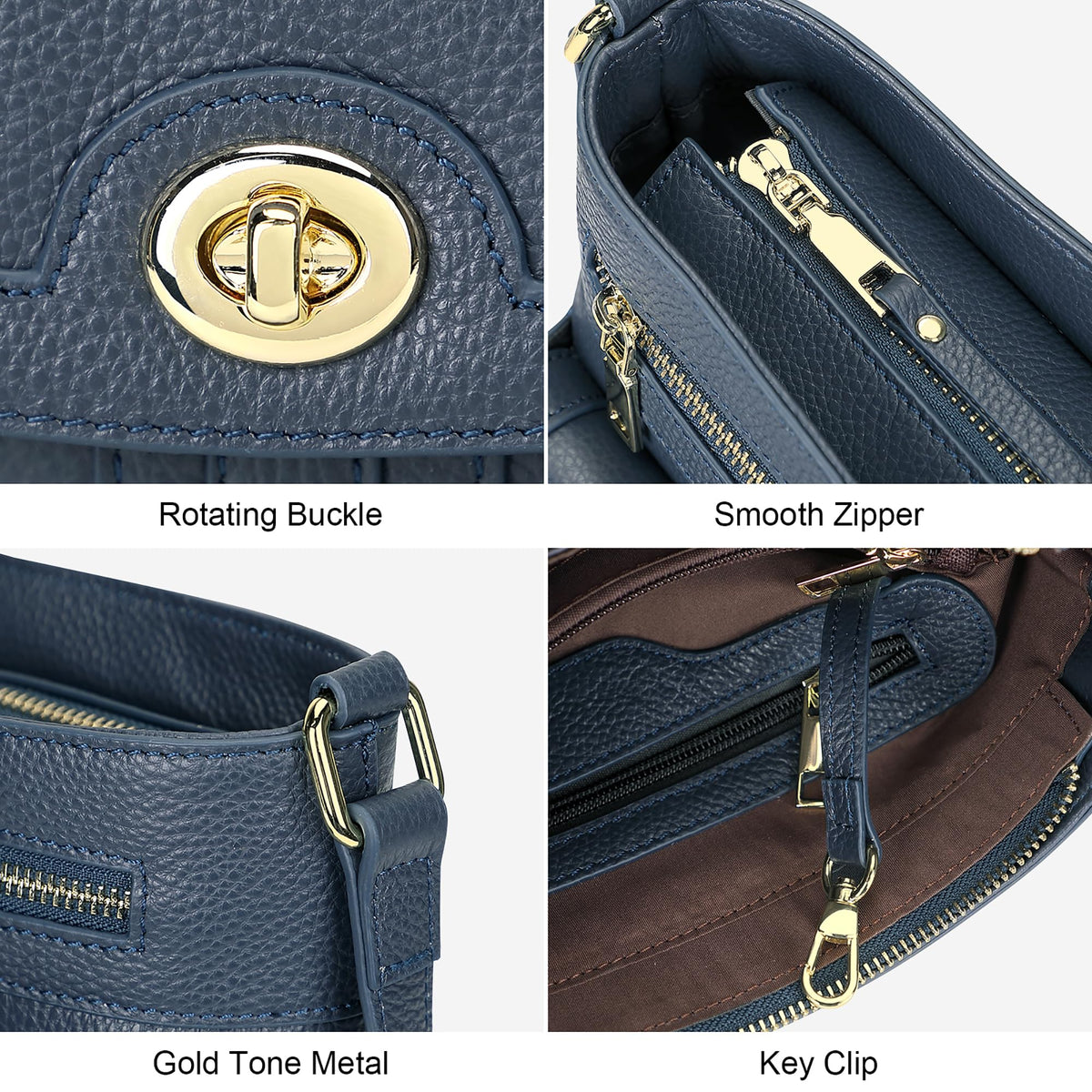 Over Earth Genuine Leather Crossbody Bag