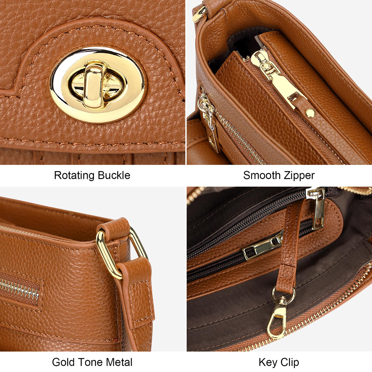 Over Earth Genuine Leather Crossbody Bag